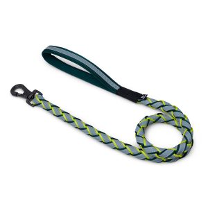 3 Peaks Braided Reflective Dog Lead Green Large